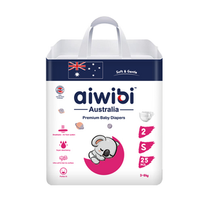 [Ultimate Comfort/S/25] Aiwibi Ultimate Comfort Premium Baby Diapers Size S 25 Pcs