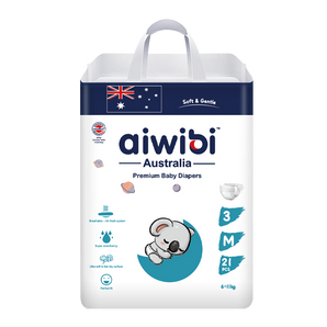 [Ultimate Comfort/M/21] Aiwibi Ultimate Comfort Premium Baby Diapers Size M 21 Pcs