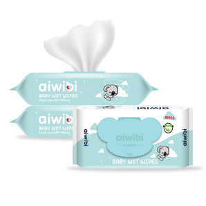 Aiwibi Gentle Soft Baby Wet Wipes Natural Tea Oil 80 Pcs